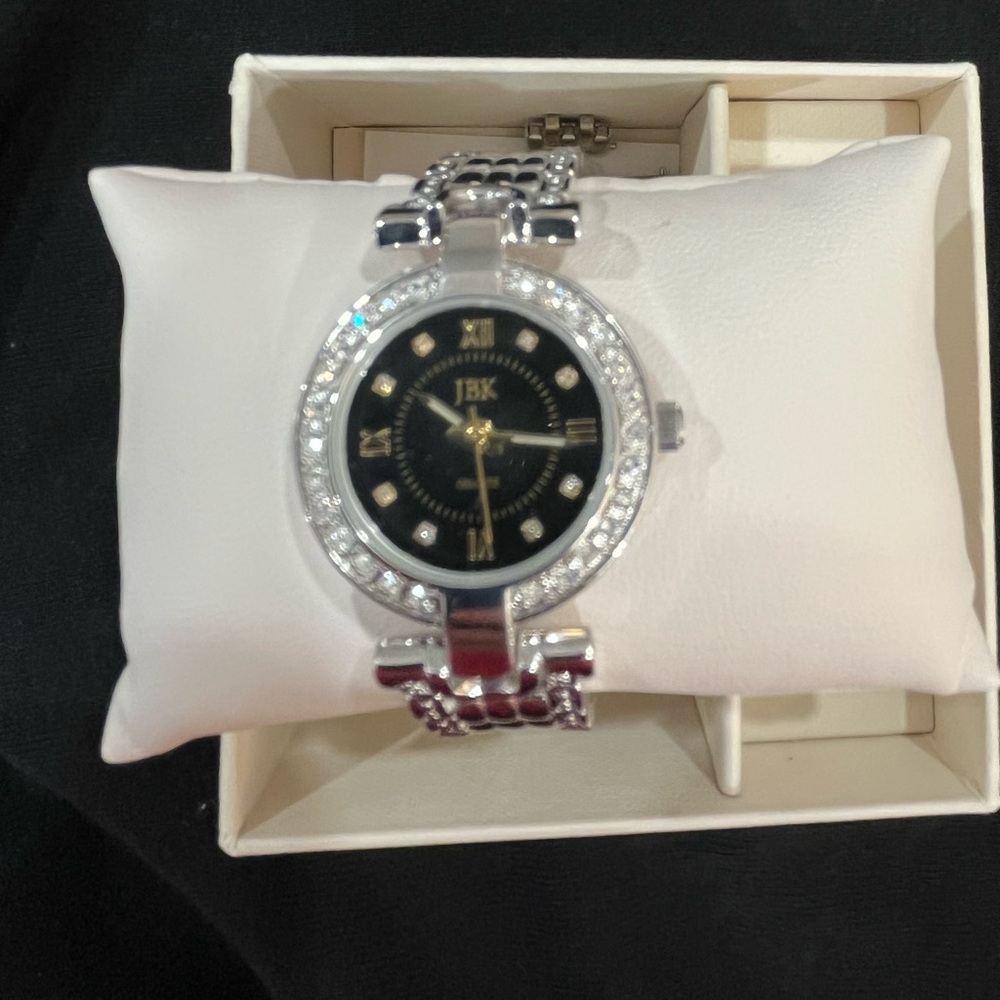 Women's JBK Camrose & Ross Seiko Japan quartz silver watch with crystals